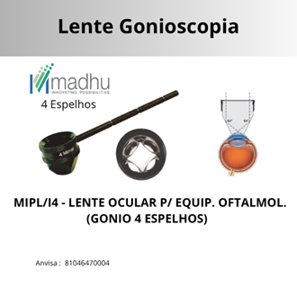 LENTE PARA GONIOSCOPIA - 4 espelhos