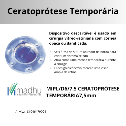 CERATOPROTESE TEMPORÁRIA - 7,5